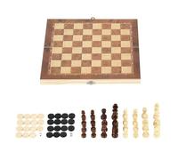 TSMORY Wood Chess Set Folding Board Game Portable Party Travel Checkers Educational Toy Beginner Chesses Set Foldable Chess Board Game