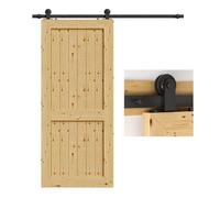TSMST 173CM/5.6FT Sliding Door Track Kit Sliding Barn Wood Doors Rail T Mount Hangers Black for Single Door