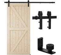 TSMST 305CM/10FT Sliding Door Track Barn Door Hardware Kit Closet Rail Roller Accessory Adjustable Floor Guide