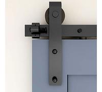 TSMST 9ft Sliding Barn Door Hardware Kit, Heavy Duty Sliding Wood Door Rail Kit for 48" Wide Door Panel, Easy to Install -Includes Installation Instruction Step-by-Step, J Shape Hanger