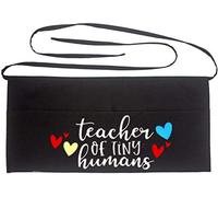 tsmyp Waist Apron for Teachers with 3 Pockets Half Black Apron,Teachers Prefect Gift (teacher of ting humans), Teacher of Ting Humans, 24L *12w inch