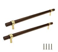 Tsnamay Drawer 11.02"/280mm Pulls Brass Walnut Kitchen Wardrobe Cabinet Hardware Pull Handle Adjustable Hole Distance with Screw, 2Pcs