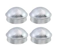 Tsnamay Heavy Duty Decking Cap Guardrail Head Cover Fit 3.98" Column, Iron Silver Fence Round Post Caps for Deck Supports, Mailbox Posts, Courtyard Enclosures and Industrial Railings 4Pcs