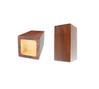 Tsnamay Retro Red Cuboid Pine Wooden Square Holes Heavy Duty Wood Riser, Enhancer Risers Fit Inner Hole 1.97" Increase Height 3.94" for Furniture Table Bed Couch Sofa Desk Legs 4Pcs