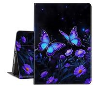 TSNJTBDL Case for Kindle Paperwhite 12th Generation 7" & Kindle ColorSoft Signature Edition - PU Leather with Auto Sleep/Wake, Slim Lightweight Protective Cover - Blue Butterfly Flower