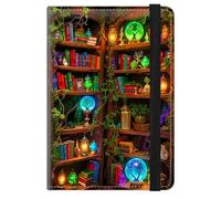 TSNJTBDL Passport Holder Cover, PU Leather RFID Blocking Travel Wallet with Credit Card Slots, Passport Book Case for Women and Men, Travel Document Organizer, Enchanted Forest Bookshelf, 5.7 x 4.3