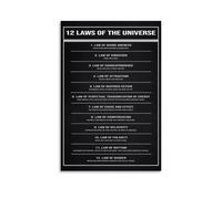 TSNKNP 12 Laws of The Universe Poster Decorative Painting Canvas Wall Art Living Room Poster Bedroom Painting Wall Art Picture Print Modern Family Room Decor 24 x 36 Inches (60 x 90 cm)