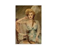TSNKNP Bette Davis Actress Star Poster Decorative Painting Canvas Wall Art Living Room Poster Bedroom Painting Wall Art Picture Print Modern Family Room Decor 12 x 18 Inches (30 x 45 cm)