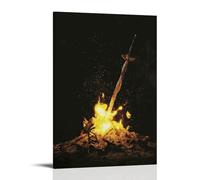 TSNKNP Dark Souls Bonfire Poster Decorative Painting Canvas Wall Art Living Room Poster Bedroom Painting Wall Art Picture Print Modern Family Room Decor 12 x 18 Inches (30 x 45 cm)