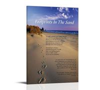 TSNKNP Footprints in The Sand Poster Decorative Painting Canvas Wall Art Living Room Poster Bedroom Painting Wall Art Picture Print Modern Family Room Decor 08 x 12 Inches (20 x 30 cm)