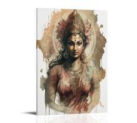 TSNKNP Hindu God Lakshmi Poster Decorative Painting Canvas Wall Art Living Room Poster Bedroom Painting Wall Art Picture Print Modern Family Room Decor 12 x 18 Inches (30 x 45 cm)