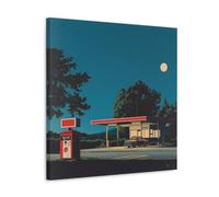 TSNKNP Hiroshi-nagai Car Under The Moon Poster Decorative Painting Canvas Wall Art Living Room Poster Bedroom Painting Wall Art Picture Print Modern Family Room Decor 20 x 20 Inches (50 x 50 cm)