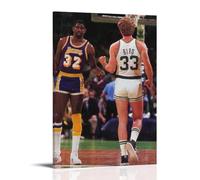 TSNKNP Larry Bird And Magic Johnson Bump Fists Poster Decorative Painting Canvas Wall Art Living Room Poster Bedroom Painting Wall Art Picture Print Modern Family Room Decor 12 x 18 Inches (30 x 45 cm