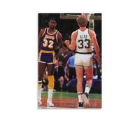 TSNKNP Larry Bird And Magic Johnson Bump Fists Poster Decorative Painting Canvas Wall Art Living Room Poster Bedroom Painting Wall Art Picture Print Modern Family Room Decor 12 x 18 Inches (30 x 45 cm