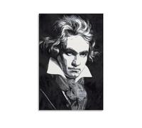 TSNKNP Ludwig Van Beethoven Black White Poster Decorative Painting Canvas Wall Art Living Room Poster Bedroom Painting, Wall Art Picture Print Modern Family Room Decor 16 x 24 Inches (40 x 60 cm)