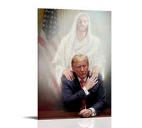 TSNKNP President Donald Trump Jesus Poster Decorative Painting Canvas Wall Art Living Room Poster Bedroom Painting Wall Art Picture Print Modern Family Room Decor 08 x 12 Inches (20 x 30 cm)