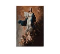 TSNKNP Virgin Mary's Prayer Art Poster Decorative Painting Canvas Wall Art Living Room Poster Bedroom Painting Wall Art Picture Print Modern Family Room Decor 16 x 24 Inches (40 x 60 cm)