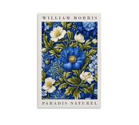 TSNKNP William Morris Blue and White Flowers Poster Decorative Painting Canvas Wall Art Living Room Poster Bedroom Painting Wall Art Picture Print Modern Family Room Decor 12 x 18 Inches (30 x 45 cm)