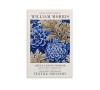 TSNKNP William Morris Dark Blue Flower Poster Decorative Painting Canvas Wall Art Living Room Poster Bedroom Painting Wall Art Picture Print Modern Family Room Decor 20 x 30 Inches (50 x 75 cm)