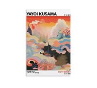 TSNKNP Yayoi Kusama Dot Waves Poster Decorative Painting Canvas Wall Art Living Room Poster Bedroom Painting Wall Art Picture Print Modern Family Room Decor 12 x 18 Inches (30 x 45 cm)