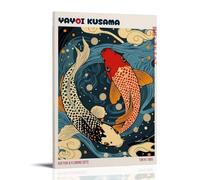 TSNKNP Yayoi Kusama Koi Fish And Flowing Dots Poster Decorative Painting Canvas Wall Art Living Room Poster Bedroom Painting Wall Art Picture Print Modern Family Room Decor 20 x 30 Inches (50 x 75 cm)
