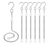 Tsocent Swivel Hooks, 6 Pack 360° Hanging Swivel Hooks with 12.9in Extended Chain for Outdoor Wind Spinners, Wind Chimes, Windsock and Crystal Twisters Parts Supplies (6 Pack)