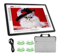 TSOCOS A4 Tracing Light Box with Carry Bag, 11000Lux Super Bright Diamond Art Light Board with Side Buttons & 6 Levels of Brightness, 3 Colors Light pad Lightbox for Drawing, Diamond Painting