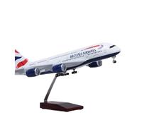 TSOENMCSW Diecast Model Plane 1/160 Scale 50.5CM Airplane A-380 A380 BRITISH Airline Model Light And Wheel Diecast Plastic Resin Plane For Display Collection and Gifts