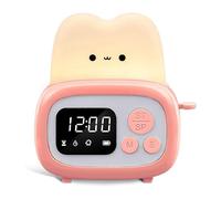 TsoLay 1 PCS Clock Toaster Lamp Cute Night Light with Time Management Tool and Table Clock Alarm Digital Easy to Use for Kids Pink