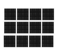 TsoLay 12 PCS Acoustic Panels Sound Absorbing Proofing Wall Insulation Cotton Soundproof Black 30x30x5cm