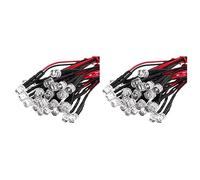 TsoLay 20Cm 12V Wired for Light Emitting Diode Wiring Led Lot Size: 5Mm Flat Top Color:White Qty:20Pcs