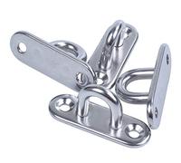 TsoLay 4pcs 5mm 304 Stainless Steel Oblong Pad Eye Plate Staple Ring Hook