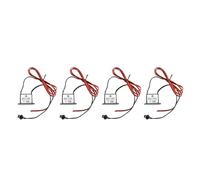 TsoLay 4X Red-Black Cable DC 12V EL Wire Neon Glow Strip Light Driver Unit Inverter