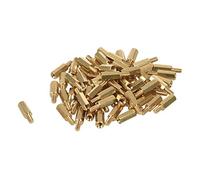 TsoLay 50 Pcs M3 Male x M3 Female 11mm Length Brass Screw Thread PCB Stand-Off Spacers