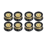 TsoLay 8Pcs Volume Tone Speed Control Knobs for LP Style Bass Electric Guitar Parts, Transparent Golden
