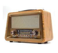 TsoLay AM FM Radio, Shortwave Radio, Vintage Radio with Bluetooth and Portable Handle, Best Reception, Large Tuning Knob, Built-in Speakers and Loud Volume, Vintage Decor for Kitchen Bedroom Party