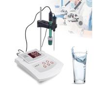 TsoLay Auto Calibrating Acidity Meter, Benchtop Lab PH Meter with Temperature Compensation and Data Storage, Auto Calibrat, Dual LCD Display for Aquarium, Laboratory, Farm