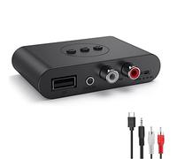 TsoLay Bluetooth 5.2 Audio Receiver NFC USB Flash Drive 3.5mm AUX USB Stereo Music Wireless Adapter with Microphone