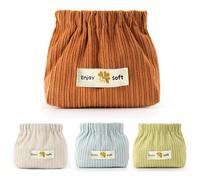 TsoLay Corduroy Elastic Storage Bag forPurse Snap Button Storage Bag Travel Mini Coin Purse