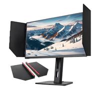 TsoLay Desktop Computer Sunshade, Portable LED Video Monitor Hood, Supports 180° Adjustment Angle/Privacy Protection/24-27-inch Adjustable, Anti-Glare for Office and Play Games