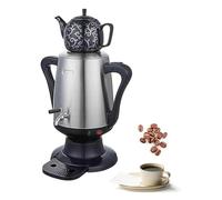 TsoLay Double Wall Stainless Steel Kettle, 1800W Electric Turkish Tea Maker with Anti-Scald Handle, 4L Kettle and 1L Teapot, Auto Shut Off & Boil Dry Protection, for Coffee, Scented Tea