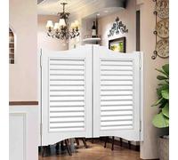 TsoLAY Half Waist doorways Folding Louvre Door Vintage Revolving Cafe Door, Solid Wood Partition Revolving Door, Auto Close Fence Half Waisted Door Sliding Door(Size:80x90cm(WxH))