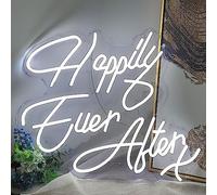 TsoLAY HSF Happy Ever After Neon Signs LED Custom Light Wall Decor Personalised Words Neon Sign LED Neon Wall Light Signs (Size : 50cm(19.7in))