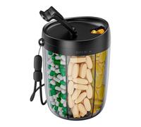 TsoLay Large Pill Cup Bottle Organizer 6 Grids for Holding 7 Various Vitamins Travel Supplement Case Box