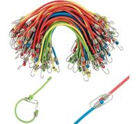 TsoLay Mini Bungee-Cords with Hooks 50PCS Multicolor Short Rubber -Straps for Luggage Roof Rack