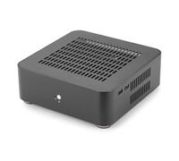 TsoLay Mini HTPC Case All Aluminum Chassis Mini ITX Cases Computer Gaming PC Desktop Case with 8Pin Power Supply PSU Black