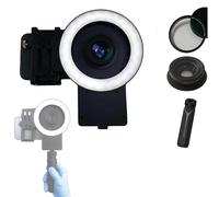 TsoLay Oral Cell Phone Camera Fill Light, Smartphone Dental Photography Light with 49mm Filter and 100mm Macro Lens, 3-Color Lighting & Color Temperature 2500K- 6000K, for Dentist