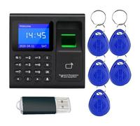 TsoLay Time Attendance Machine Fingerprint Password Time Clock for Employee with Finger Scan, RFID and PIN Punching in One Easy Install