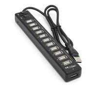 TsoLay USB Hub 12 Ports USB 3.0 Hub Multi USB Splitter Switch High Speed Data Transfer for Laptop Computer Black