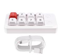 TsoLay Wired Hot Swappable Game Mechanical Keyboard Macro Definition 8-Key Mini Gaming Keyboard Devices White 815B